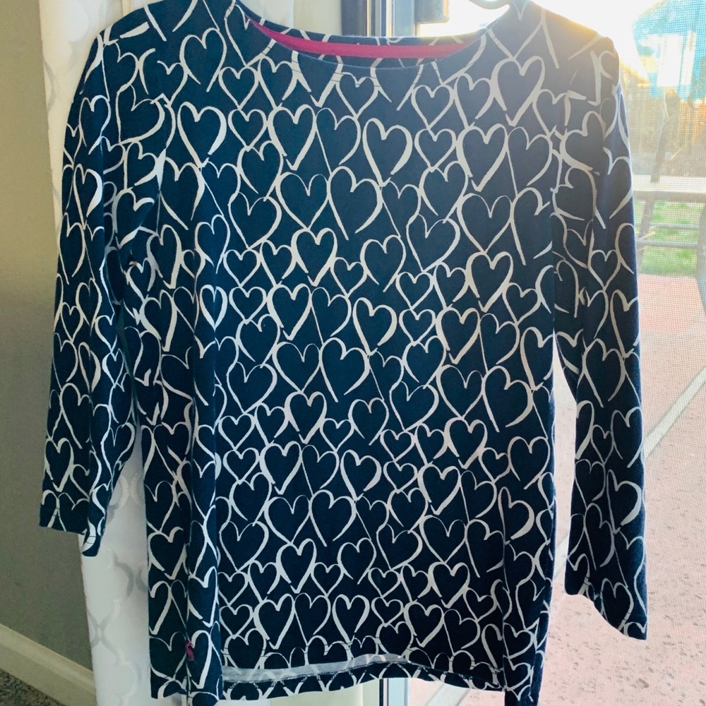 Joules 3/4 sleeve heart top
